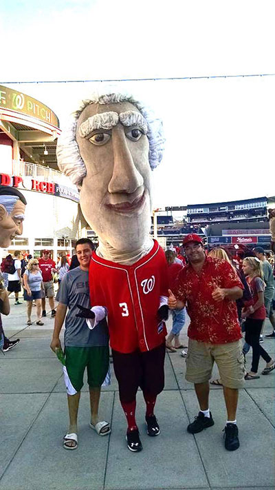 George and Mark with Thomas Jefferson (Nationals Ballpark)