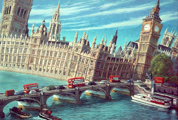 The Houses of Parliament. 1986. Oil on Canvas. 32" x 48" Private Collection
